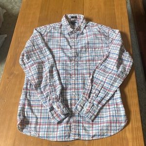 Men’s J Crew Madras Shirt Cotton Medium Slim
